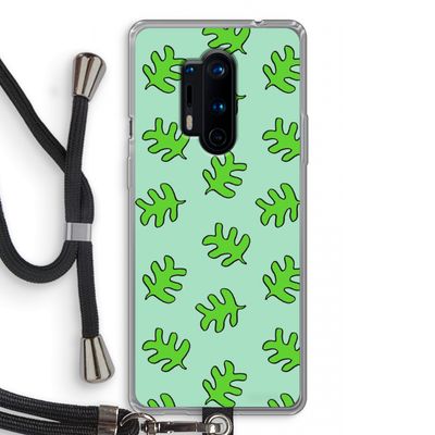 Groene blaadjes: OnePlus 8 Pro Transparant Hoesje met koord