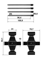 Accessoireset, schijfremblok ATE, u.a. für Mercedes-Benz