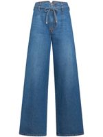 ETRO floral-embroidered belted jeans - Bleu - thumbnail