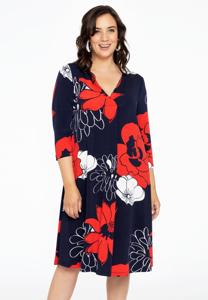Yoek Jurk V-hals POPPY | Rood | Maat 42/44