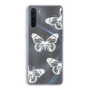 White butterfly: Oppo A91 Transparant Hoesje