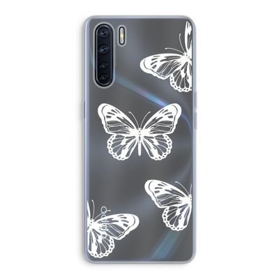 White butterfly: Oppo A91 Transparant Hoesje