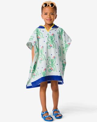 HEMA Kinder strandponcho 60x60cm octopus (blauw)