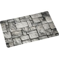 1x Rechthoekige onderleggers/placemats voor borden met grijze stenen print 28 x 43 cm - Placemats - thumbnail
