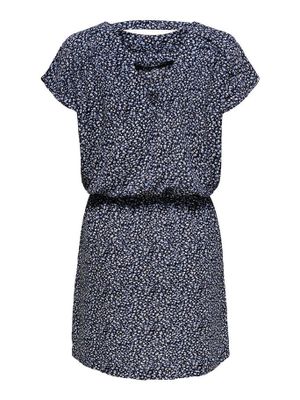 ONLY jurk ONLMARIANA van gerecycled polyester zwart/donkerblauw