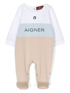 Aigner Kids grenouillère colour block à logo imprimé - Multicolore