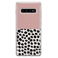 Samsung Galaxy S10 Plus siliconen hoesje - Pink dots
