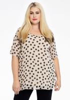 Yoek Tuniek A-lijn POLKA | Beige | Maat 46/48
