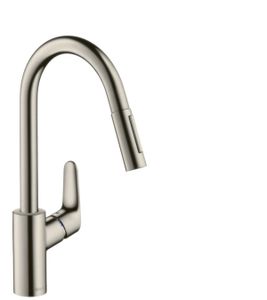 Hansgrohe Focus Keukenkraan Met Uittrekbare Vuistdouche Rvs Look