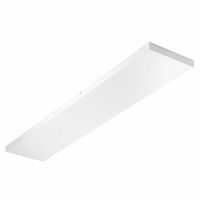 Rechthoekige plafondplaat 130x25x3,5cm wit met 4 gatengaten voor verlichting