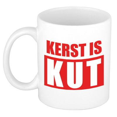 Kerst is kut koffiemok / theebeker in rode letters Kerstmis 300 ml