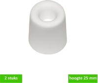 Deurbuffer rubber 25mm wit 2st - Deltafix