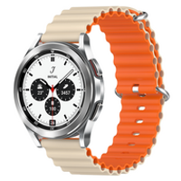 Ocean Style bandje - Beige / oranje - Samsung Galaxy Watch 4 Classic - 42mm & 46mm - thumbnail