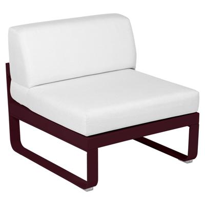 Fermob Bellevie 1-zitsmodule loungebank Black Cherry - Off-White
