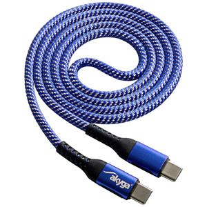 Akyga USB-kabel USB-C stekker, USB-C stekker 1.00 m Blauw AK-USB-37