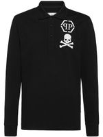 Philipp Plein polo en coton à imprimé tête de mort - Noir - thumbnail