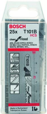 Bosch Accessoires 25x Clean voor hout decoupeerzaagblad T101B 2608633622 - 2608633622