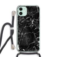 Zwart Marmer 2: iPhone 11 Transparant Hoesje met koord