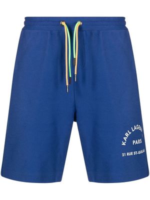 Karl Lagerfeld short Athleisure à logo imprimé - Bleu