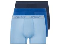 LIVERGY 3 heren boxers (lichtblauw/blauw/marineblauw, S)