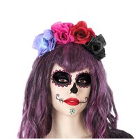 Halloween/horror verkleed diadeem/tiara/bloemenkrans - zombie/heks/lady - kunststof - dames/meisjes   - - thumbnail