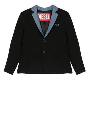 Diesel Kids blazer à col contrastant - Noir