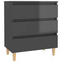 The Living Store Dressoir Scandinavische Stijl - Hoogglans Grijs - 60 x 35 x 69 cm - Met 3 lades - thumbnail