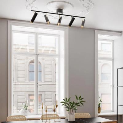 Plafondbar zwart en goud met 5 verstelbare GU10 fittingen By Rydens Puls plafondspot