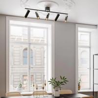 Plafondbar zwart en goud met 5 verstelbare GU10 fittingen By Rydens Puls plafondspot