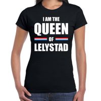 I am the Queen of Lelystad Koningsdag t-shirt zwart voor dames