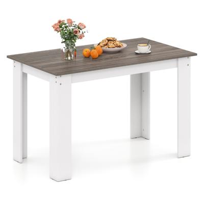 120 cm Eettafel voor 4-6 Personen Hout Rechthoekige Tafel Grote Eettafel Moderne Keukentafel Wit