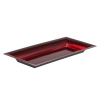 Othmar Decorations kaarsenbord/plateau - rood - 28 x 12 cm - kunststof   -