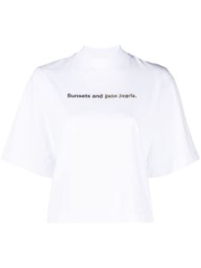 Palm Angels t-shirt à slogan imprimé - Blanc