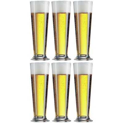 6x Stuks pilsener bierglazen voor witbier/rosebier 390 ml