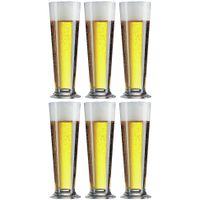 6x Stuks pilsener bierglazen voor witbier/rosebier 390 ml - thumbnail