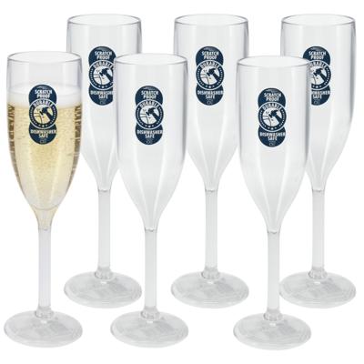 Excellent Houseware Champagne/prosecco flute glas - 20x - 165 ml - onbreekbaar kunststof