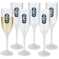 Excellent Houseware Champagne/prosecco flute glas - 20x - 165 ml - onbreekbaar kunststof