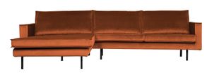 BePureHome Loungebank 'Rodeo' Links, Velvet, kleur Roestbruin