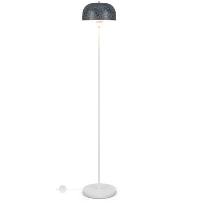 Vloerlamp 146 cm met Kap en Voetschakelaar Moderne Vloerlamp met Verzwaarde Voet E27 Lampvoet voor Woonkamer Slaapkamer