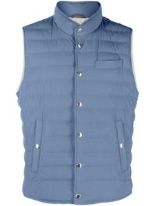 Brunello Cucinelli gilet à design matelassé - Bleu