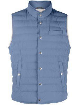 Brunello Cucinelli gilet à design matelassé - Bleu Brunello Cucinelli gilet à design matelassé - Bleu