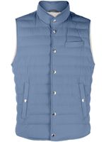 Brunello Cucinelli gilet à design matelassé - Bleu