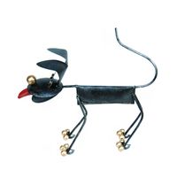 Metalen Hond Pepes Staand Antiek Zilver