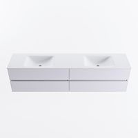 MONDIAZ VICA 200cm badmeubel onderkast Cale 4 lades. Wastafel CLOUD dubbel 2 kraangaten, kleur Talc.