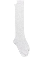 Brunello Cucinelli chaussettes en maille nervurée - Gris