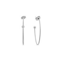 Oorbellen hoops ovaal voor verwisselbare hangers - Stainless steel - Zilver