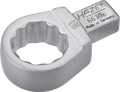 HAZET Insteekringsleutel 6630C-19 · 9 x 12 mm insteekvierkant massief · Buitentwaalfkant tractieprofiel · SW 19 mm
