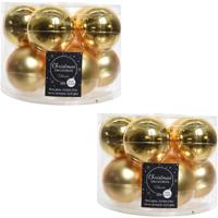 Kerstballen set - 20x stuks - goud - glas - 6 cm - glans/mat - kerstversiering