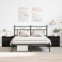 Nachtkastje 2 pcs Zwart eiken 50 x 40 x 43.5 cm Bewerkt hout