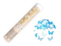 Confetti Kanon Gender Reveal Vlinders Blauw (20cm)